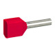 Embout de câblage à collerette isolante Starfix double unitaire pour conducteurs section 2x1mm² - rouge - LEGRAND