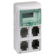 Mureva - for plug and socket - 4 openings - 1 x 8 modules - 1 terminal block - 13154M