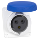 PratiKa socket - fast - angled - 32A - 2P + E - 200...250 V AC - panel - PKY32F723