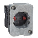 spring return contact block - 1 NO - front mounting, 30 or 40 mm centres - XACS411