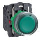 Harmony XB5, Illuminated push button, plastic, flush, green, Ø22, spring return, 230...240 V AC, 1 NO + 1 NC - XB5AW33M5