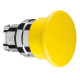 Mushroom push button head Ø40, metal, yellow, Ø22, spring return - ZB4BC5