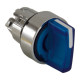 blue illuminated selector switch head Ø22 3-position stay put - ZB4BK1363