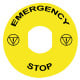 Etichetta circolare Ø90 per arresto emerg.-EMERGENCY STOP/logo ISO13850 - ZBY8330