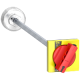 Verlengde draaibediening - Vergrendelbaar - Rood/Geel - Acc. INS250, INV100-250 - LV431051