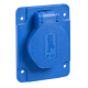 PratiKa - socle de prise NF 65x85mm - 2P+T 10-16 A - IP54 - connex. lat. - bleu - PKN62B