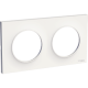 Odace Styl, plaque Blanc 2 postes horizontaux ou verticaux entraxe 71mm