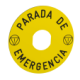 marked legend Ø90 for emergency stop -PARADA DE EMERGENCIA/logo ISO13850 - ZBY8430