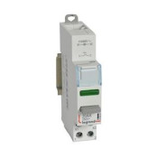 Poussoir modulaire double fonction contact 1NO + voyant LED vert 110V~ à 400V~ - 1 module - LEGRAND