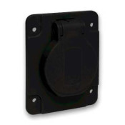 PratiKa - socle de prise NF 65x85mm - 2P+T 10-16 A - IP54 - connex. arr. - noir  PKN61N