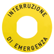 ZBY9460 Harmony étiquette circulaire Ø60mm jaune logo EN13850 DESCONEXION DE EMERGENCIA